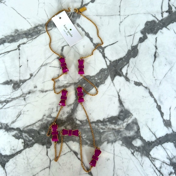 KATE SPADE Baja BOW Rose MOON RIVER Necklace - Picture 3 of 3